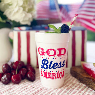God Bless America Stars Foam Cup Set