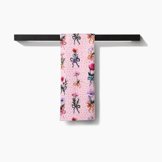 Floral Bows and Dots Tea Towel