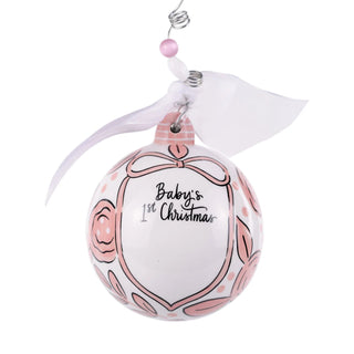 Pink Bow 1st Christmas Ornament