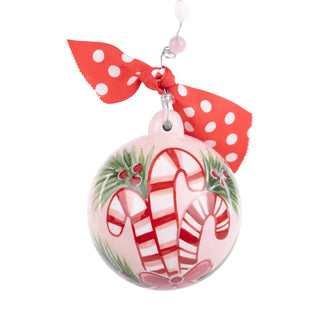 Candy Canes Wishes and Holly Ornament