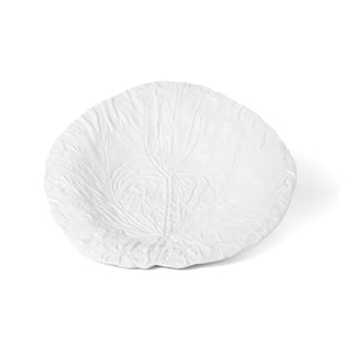 White Cabbage Leaf Ceramic Serving Platter