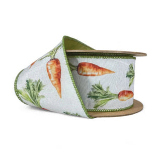 Dupioni Carrots with Green Backing Ribbon, 2.5" x 10YD