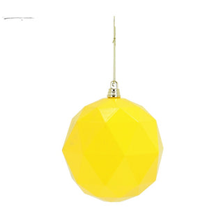 Yellow Geometric Ball Ornament
