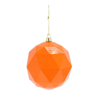 Orange Geometric Ball Ornament