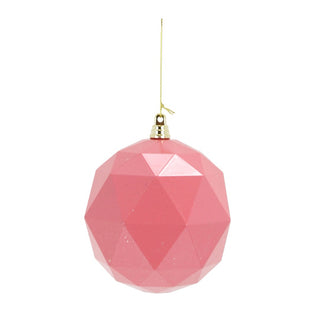 Pink Geometric Ball Ornament
