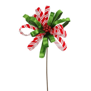 Christmas Ribbon Flower Stem
