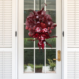 Red & White Wreath, 24"