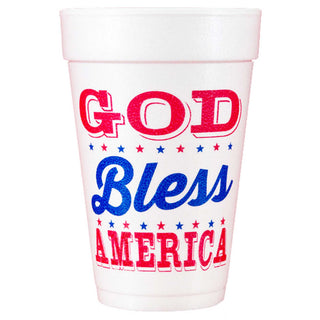 God Bless America Stars Foam Cup Set