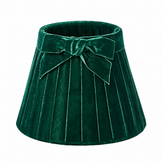 Pleated Velvet Bow Lampshade Cover