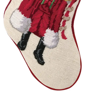 Santa & Black Puppy Needlepoint Stocking