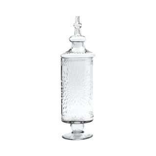 Hand-Etched Footed Apothecary Jars
