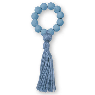 Pale Blue Terracotta Bead with Pale Blue Jute Napkin Ring