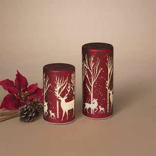 Twinkle Lighted Deer & Tree Luminaries with Timer