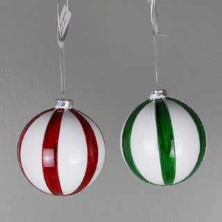 Glass Stripe Ball Ornament