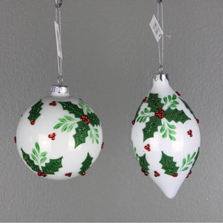 Glass Holly Berry Ornament