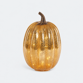 Lit Glass Pumpkin