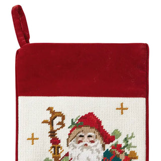Santa with Staff Needlepoint Stocking