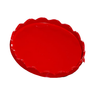 Round Red Scallop Tray