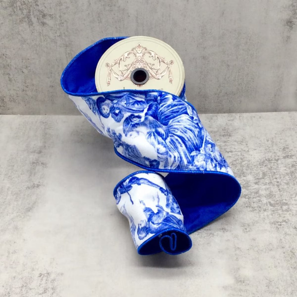 Deep Blue Canvas Toile Ribbon, 4