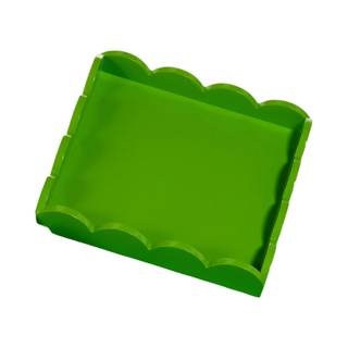 Square Green Scalloped Tray