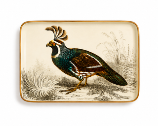 Pheasant Metal Trinket/Desk Tray