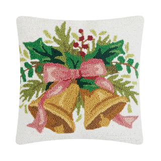 Embroidered Christmas Bells Pillow