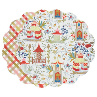 VIDA Pagoda and Carlie Plaid Reversible Placemat Set