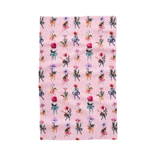 Floral Bows and Dots Tea Towel