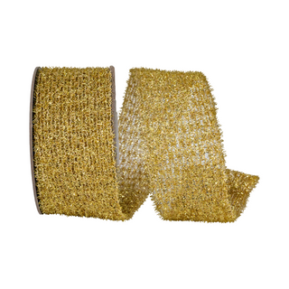 Gold Flex Net Glitter Metallic Ribbon, 2.5" X 10YD