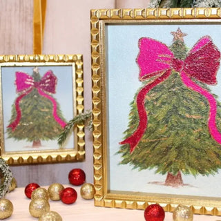 Gold Framed Tree with Pink Bow Ornament