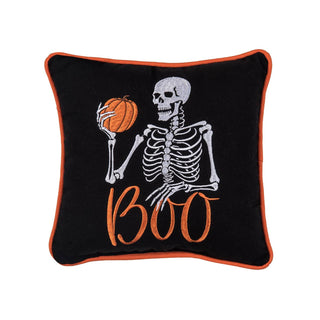 Halloween Boo Skeleton Throw Pillow
