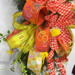 Orange Houndstooth Sunflower Spray