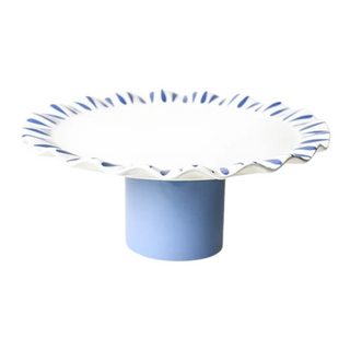 Iris Blue Drop Ruffle Cake Stand