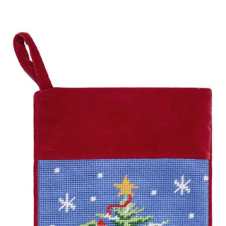 Christmas Tree Embroidered Stocking