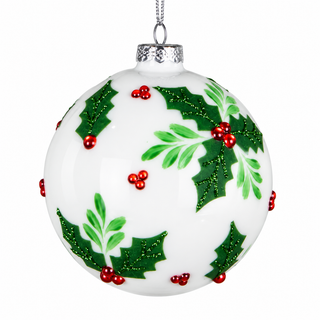 Glass Holly Berry Ornament