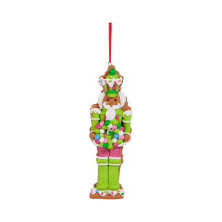 Vivid Jolly Gingerbread Nutcracker Ornament