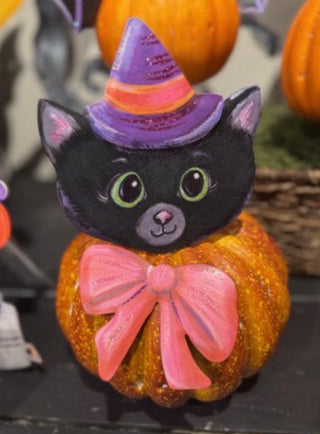 Sweet Kitty Witch Pumpkin Parts, S/2