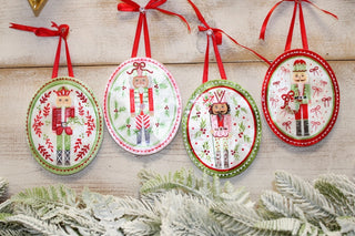 Handmade Oval Capiz Nutcracker Ornaments