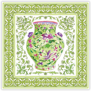Green Chinoiserie Urn Square Placemat Set