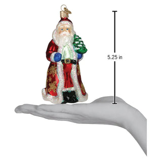 Glistening Golden Santa Ornament