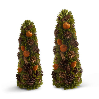 Woodland Apple & Pinecone Cone Trees, Set of 2