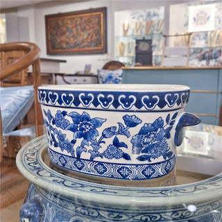 Blue and White Floral Chinoiserie Basin