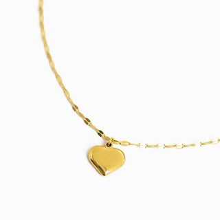 Stainless Steel Puffy Heart Pendant Necklace