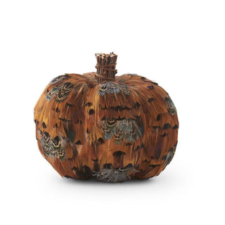 Pheasant Feather Pumpkin, 5"