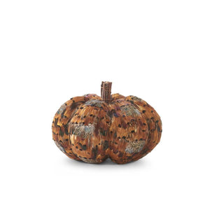 Pheasant Feather Pumpkin, 6.5"