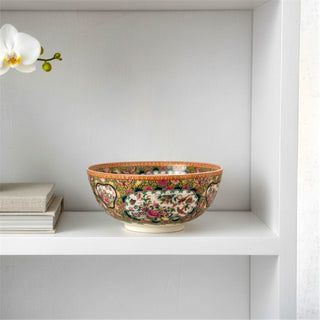 8 Inch Diameter Round Bowl-Rose Medallion Canton