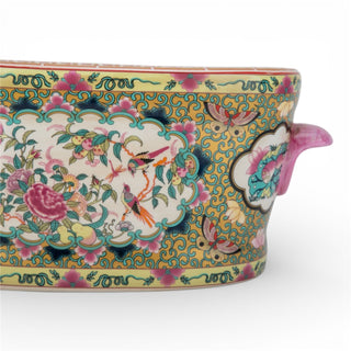 Rose Medallion Porcelain Cachepot