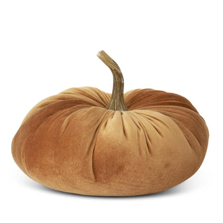 Orange Velvet Stuffed Pumpkin, Small