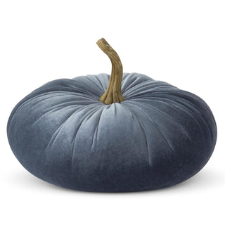 Blue Velvet Stuffed Pumpkin, Large