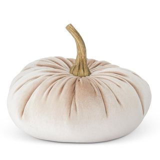 Cream Velvet Stuffed Pumpkin, Large